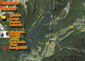 accès et retour du canyon de Salvadon (26 rappels)